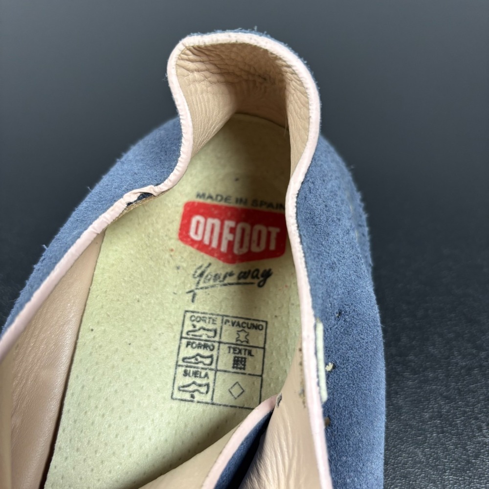 On Foot Running Walking Shoe Slip On Jean Blue Suede Women's Size 7.5/38 Sneaker - Picture 9 of 13